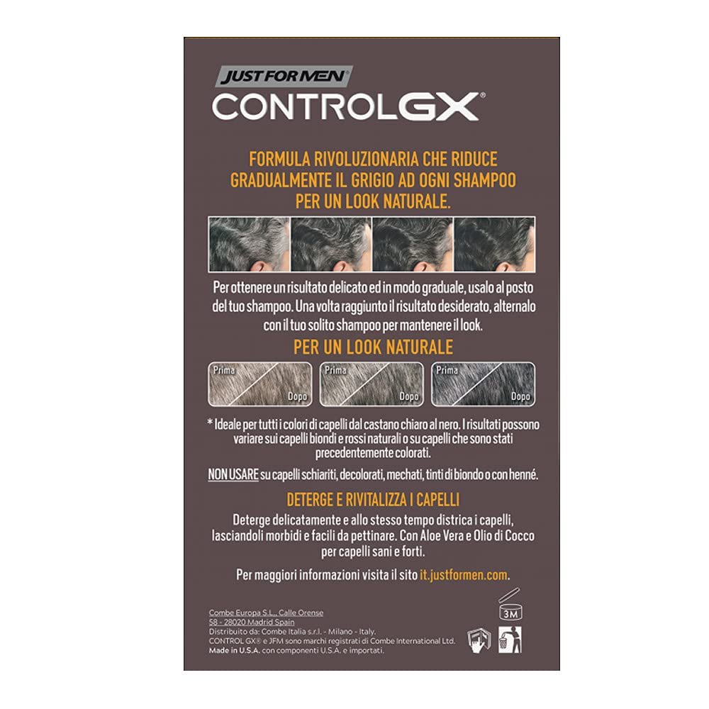 Just For Men Control GX 2-in-1 Grey Reducing Shampoo and Conditioner, 118ml