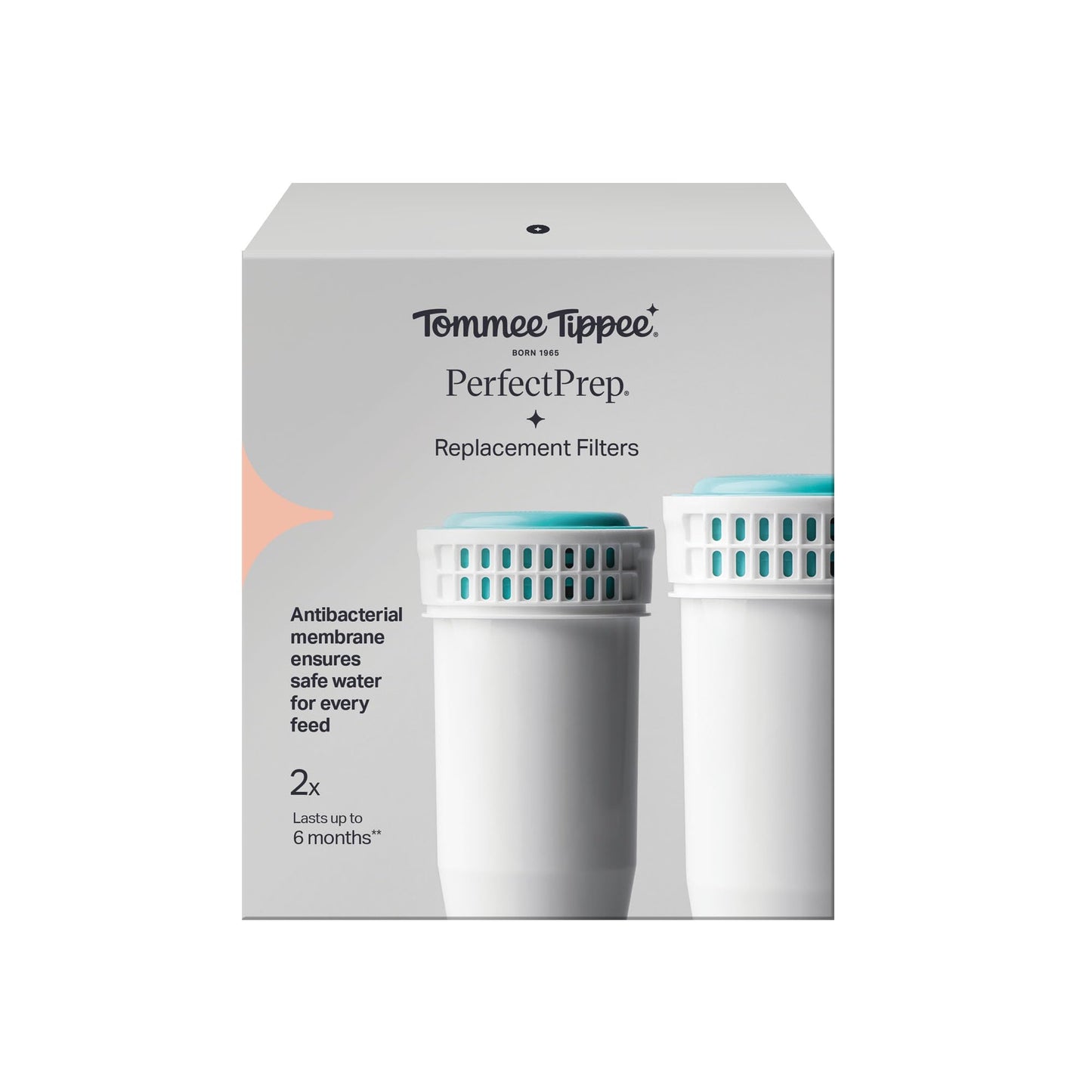 Tommee Tippee Perfect Prep Replacement Filter, Pack of 2, Compatible with All Perfect Prep Machines, Antibacterial Filter Removes Bacteria, Impurities and Contaminants