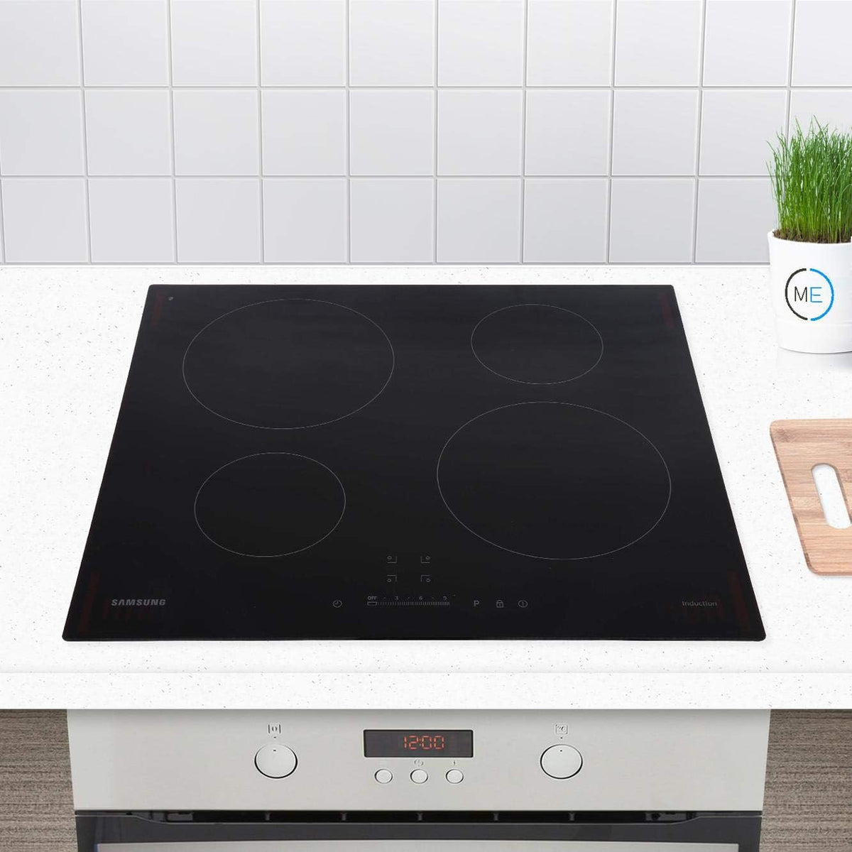 Samsung Ceramic Hob with 4 Cooking Zones, With Touch Control, Colour: Black, Material: Glass, C61R2AEE