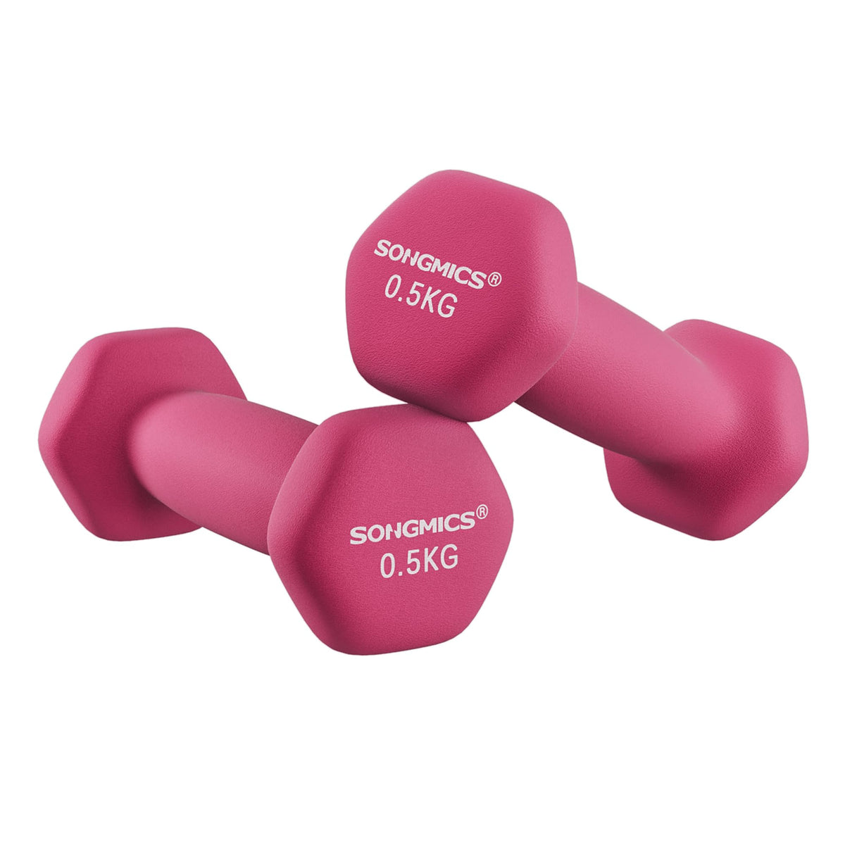 SONGMICS Set of 2 Hex Dumbbells with Neoprene Coating for Strength Training, Fitness, Home Workout