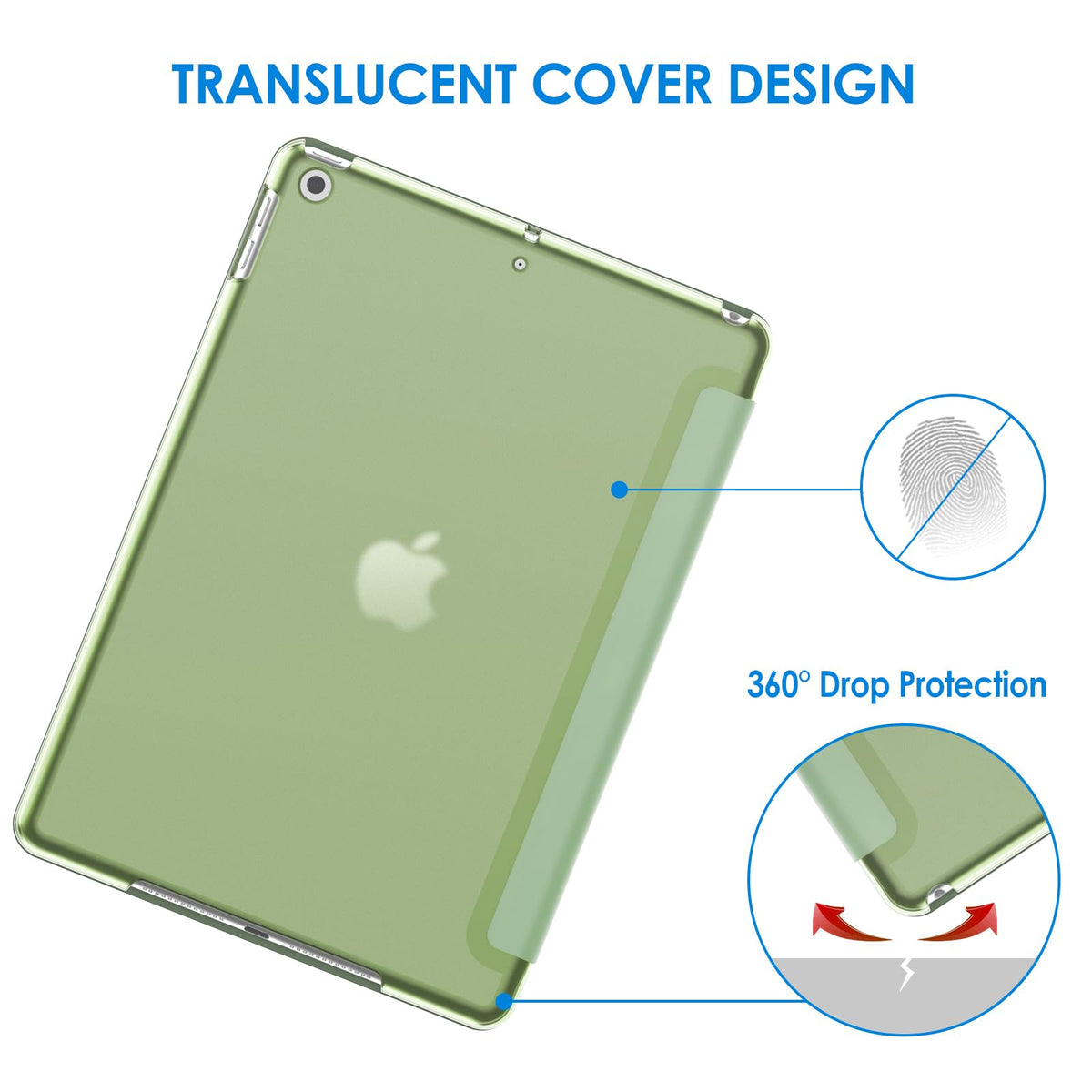 JETech Case for iPad 9th/8th/7th Gen 10.2", Beige