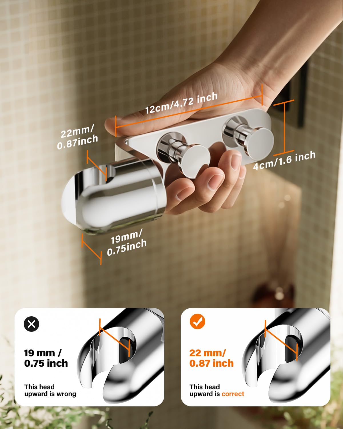 Cobbe Hard Water Filter Shower Head with 1.5m Hose and Holder
