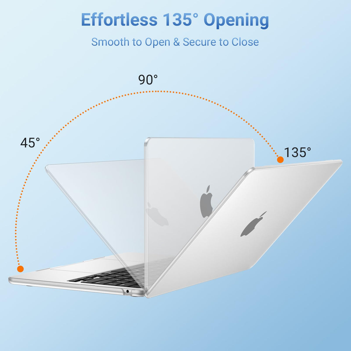 MOSISO Compatible with MacBook Air 13 inch Case M5-M2, Crystal Clear