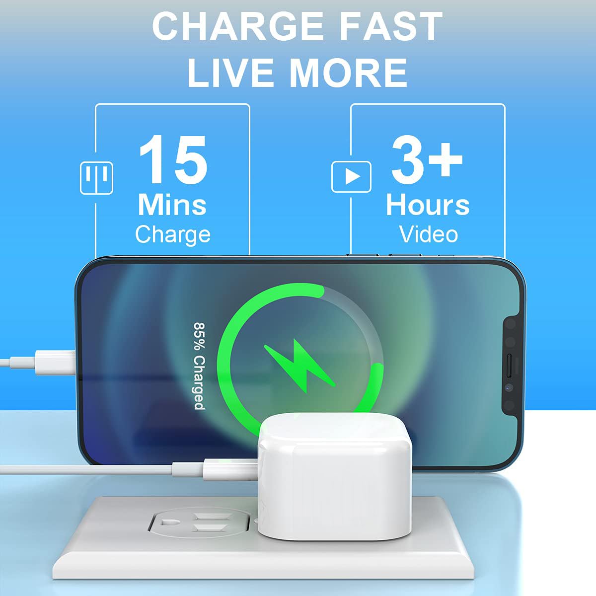USB Plug UK,USB Charger Plugs Adaptor UK 5W 1A Phone Socket Plugs with USB Port Single Way Mains Charge Head 5V 1AMP Charging Compatible with Old iPhone 13 12 11 SE XS XR X 8 7 6 5 5C,iPad,Watch,3Pack