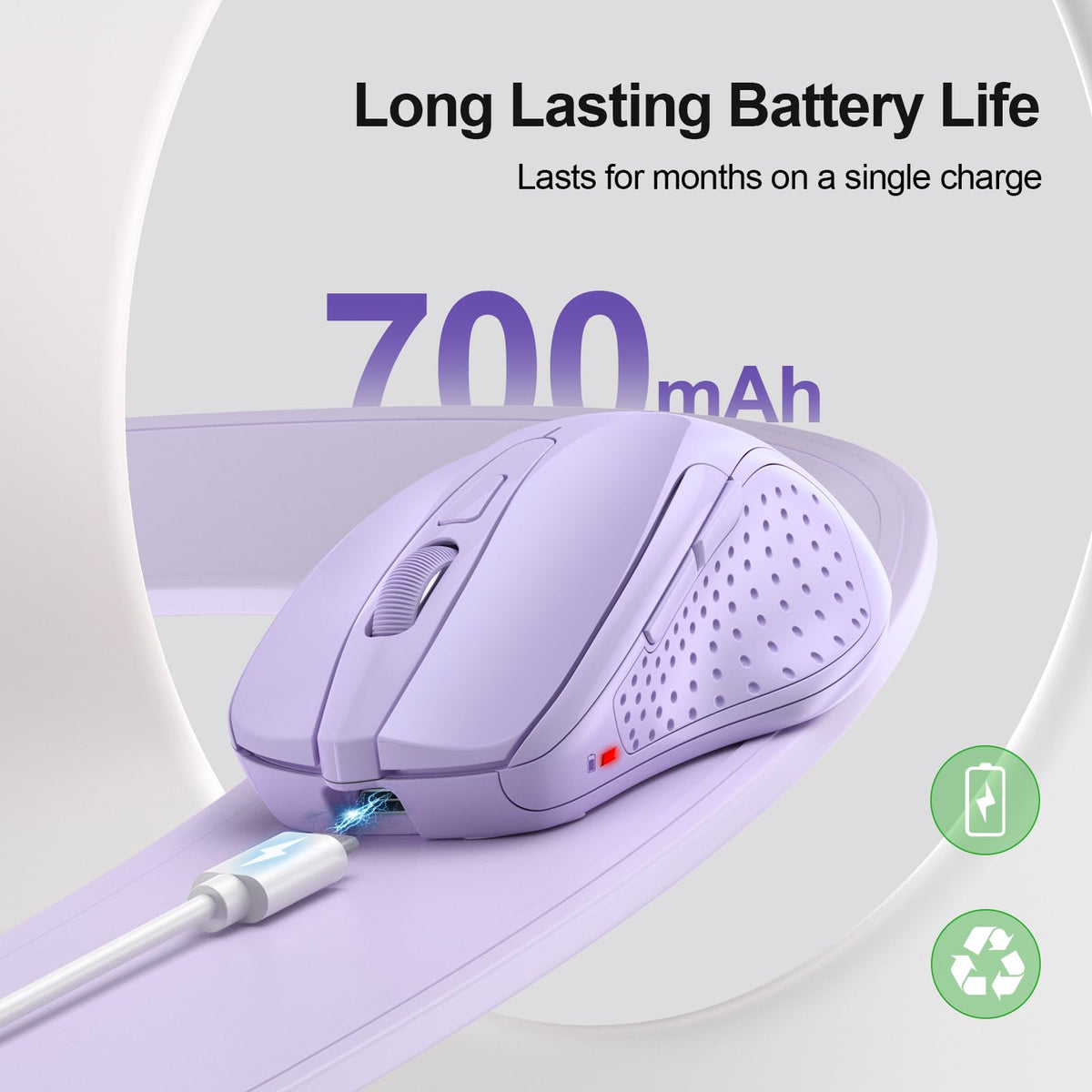 TECKNET Bluetooth Mouse, Rechargeable Bluetooth Wireless Mouse