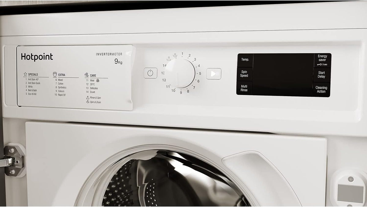 Hotpoint Anti-stain Integrated Washing Machine - White - 9kg - 1400rpm - B Rated - BI WMHG 91485 UK