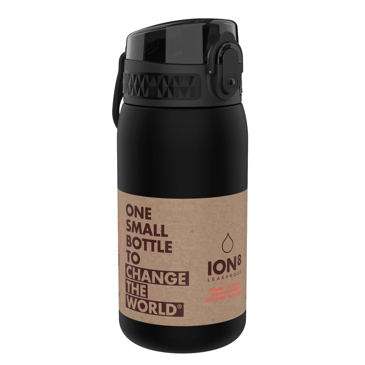 ION8 Kids Water Bottle, 350 ml/12 oz, Leak Proof, Easy to Open, Secure Lock, Dishwasher Safe, Carry Handle, Hygienic Flip Cover, Easy Clean, Odour Free, Rose Pink