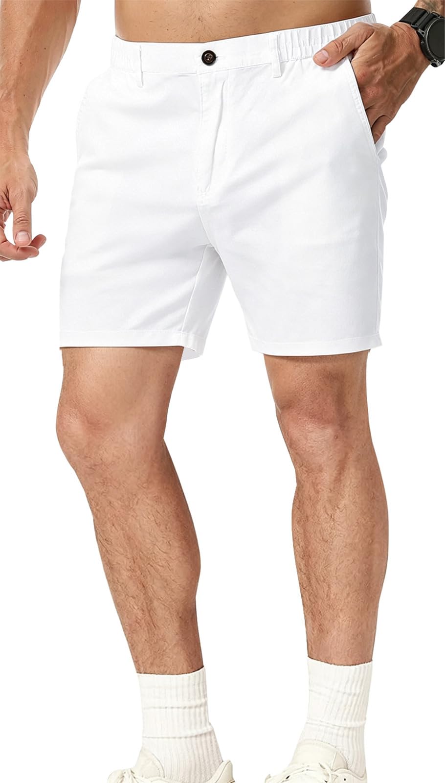 Men’s 7”/ 9” Chino Shorts Casual Elasticated Waist with 4 Pockets