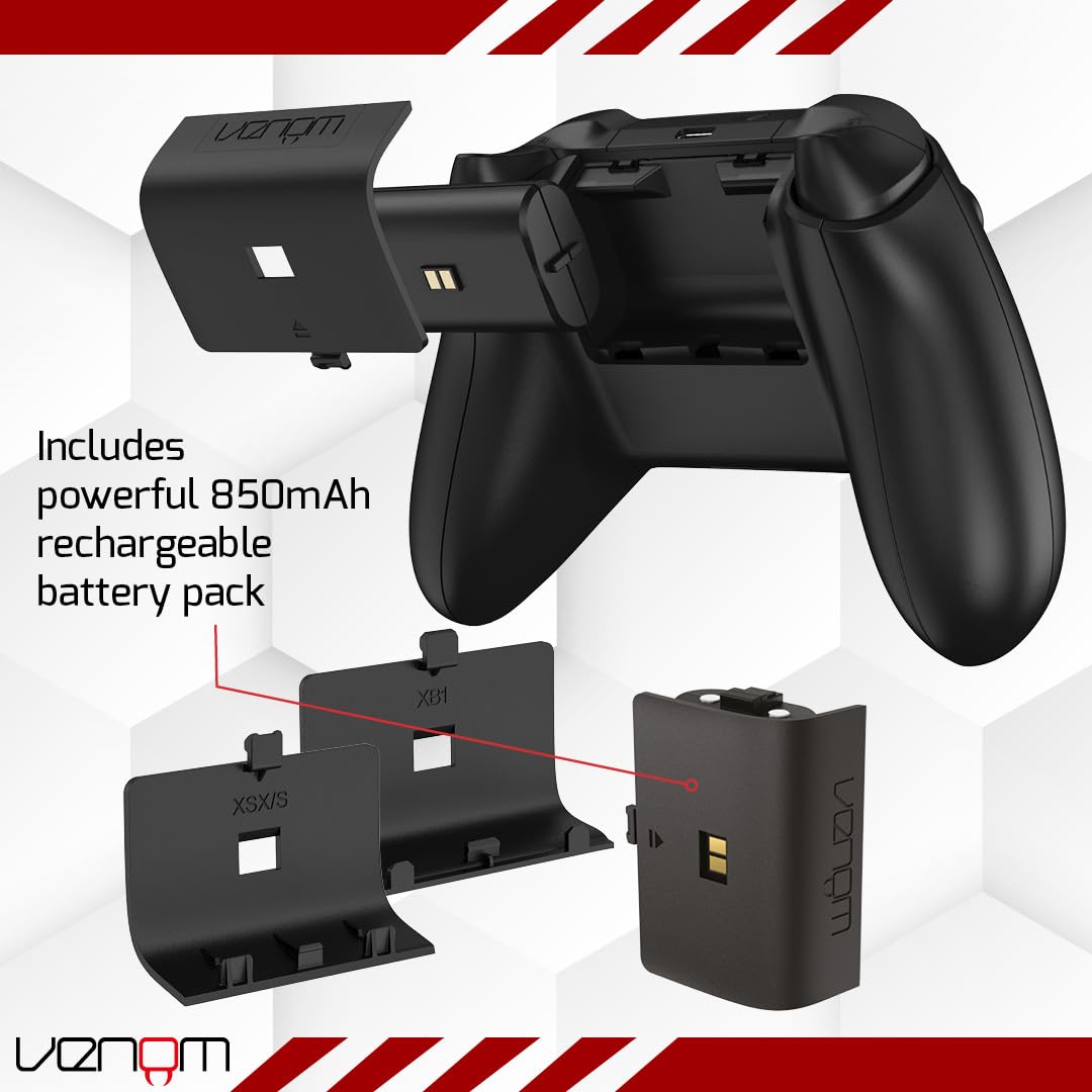 Venom Replacement Battery Packs for Xbox Charging Dock - White (Xbox Series X & S/Xbox One)