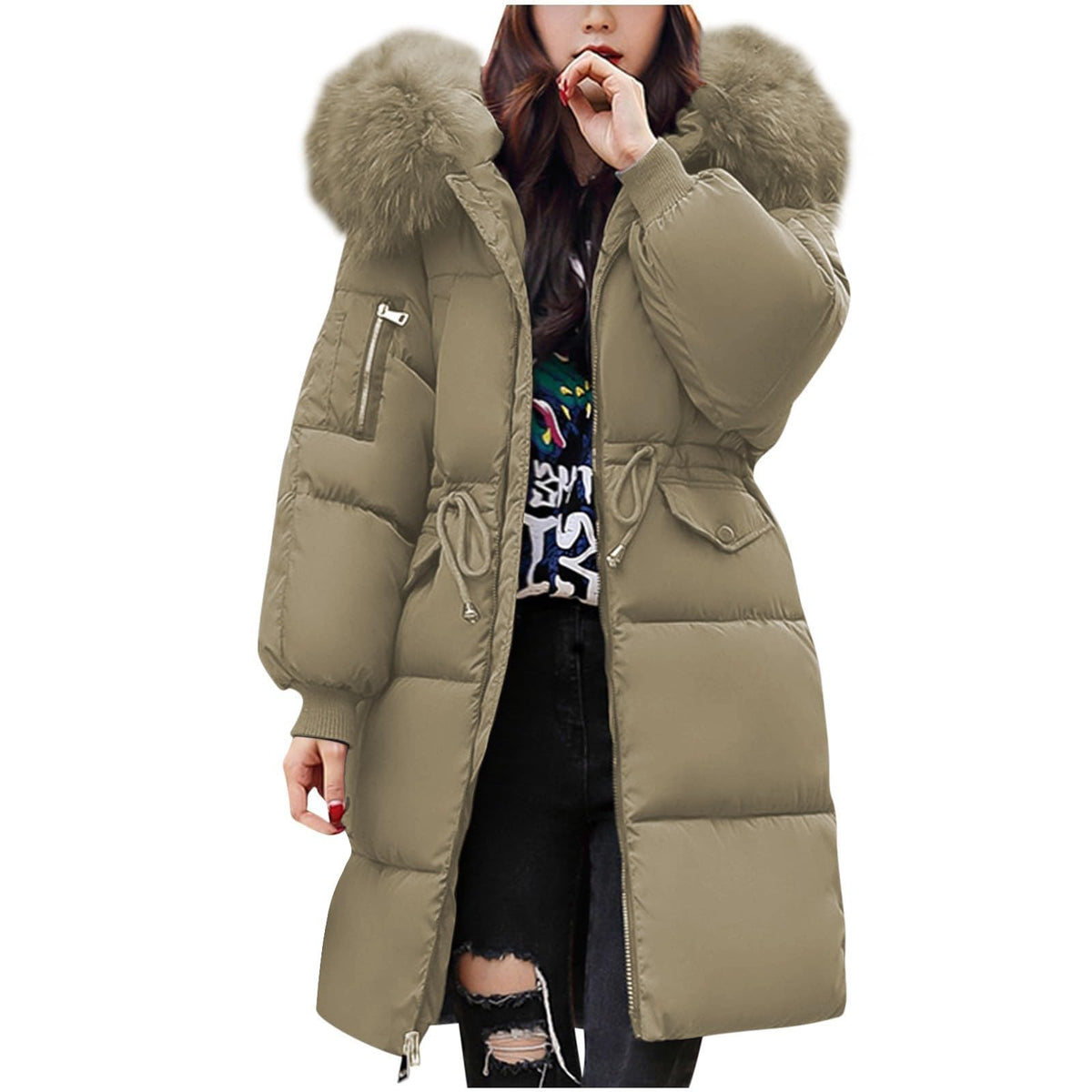 Women's Winter Puffer Jacket Warm Padded Coat for UK Daily Wear