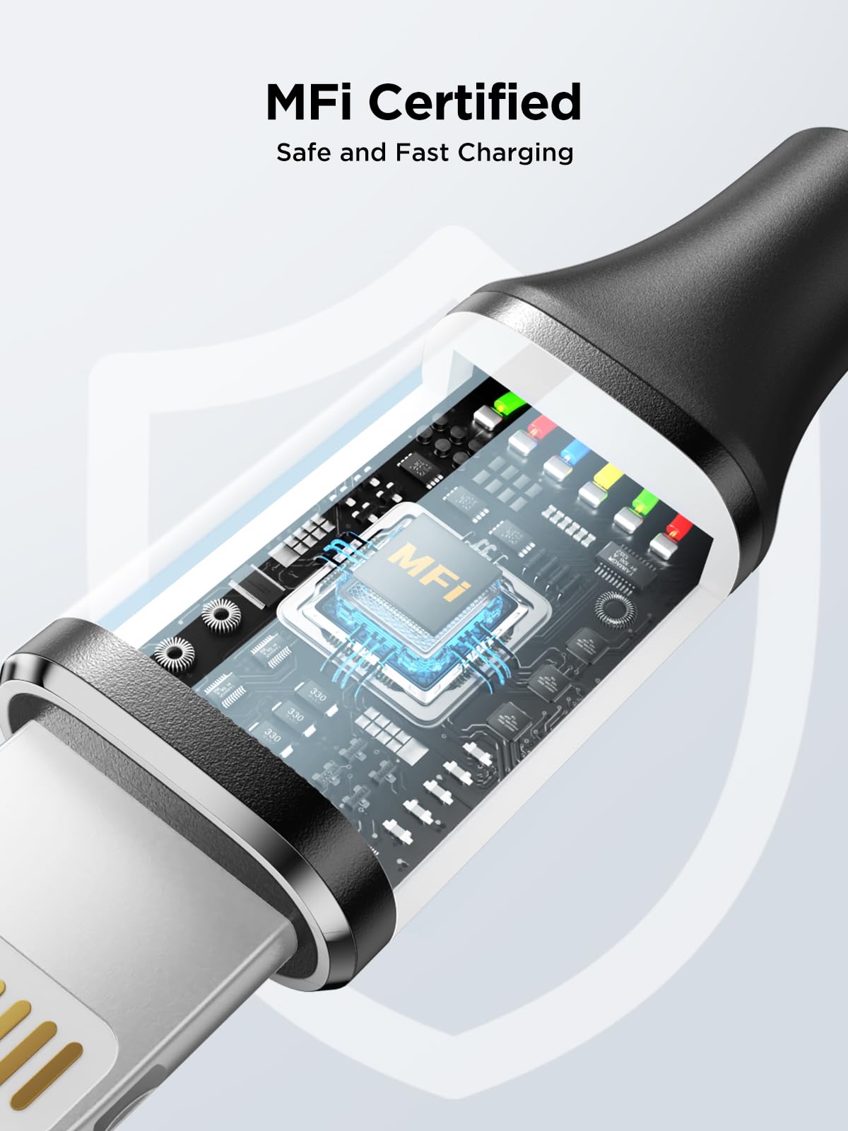 Aioneus iPhone Charger Cable 2M MFi Certified Lightning Cable Fast Charging