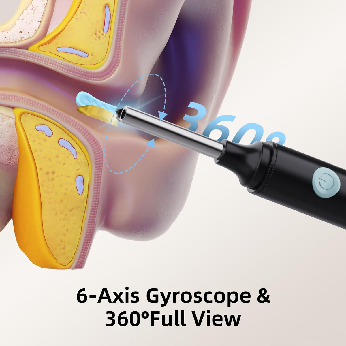 Ear Wax Removal Kit - Ear Cleaner Ear Camera - Ear Wax Remover with 6 Pcs Ear Set - Ear Wax Removal Tool - WiFi Cleaner Camera with 6 Silicon Ear Spoon - Ear Cleaning for iOS & Android (Black)