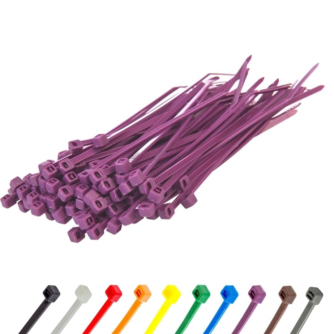 Gocableties Small Silver Cable Ties, 100mm x 2.5mm, Pack of 100, 4” Premium Nylon Zip Ties, Plastic Tie Wraps, Secure Self-Locking Mechanism, for Home, Garden, Office and DIY