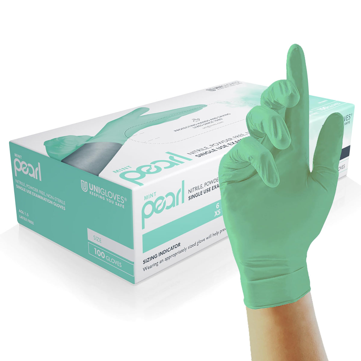 Unigloves White Pearl Nitrile Examination Gloves