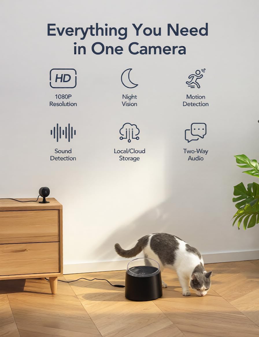 GNCC GC3 2-Pack Indoor Security Camera, 1080P CCTV Cameras for Home/Pet