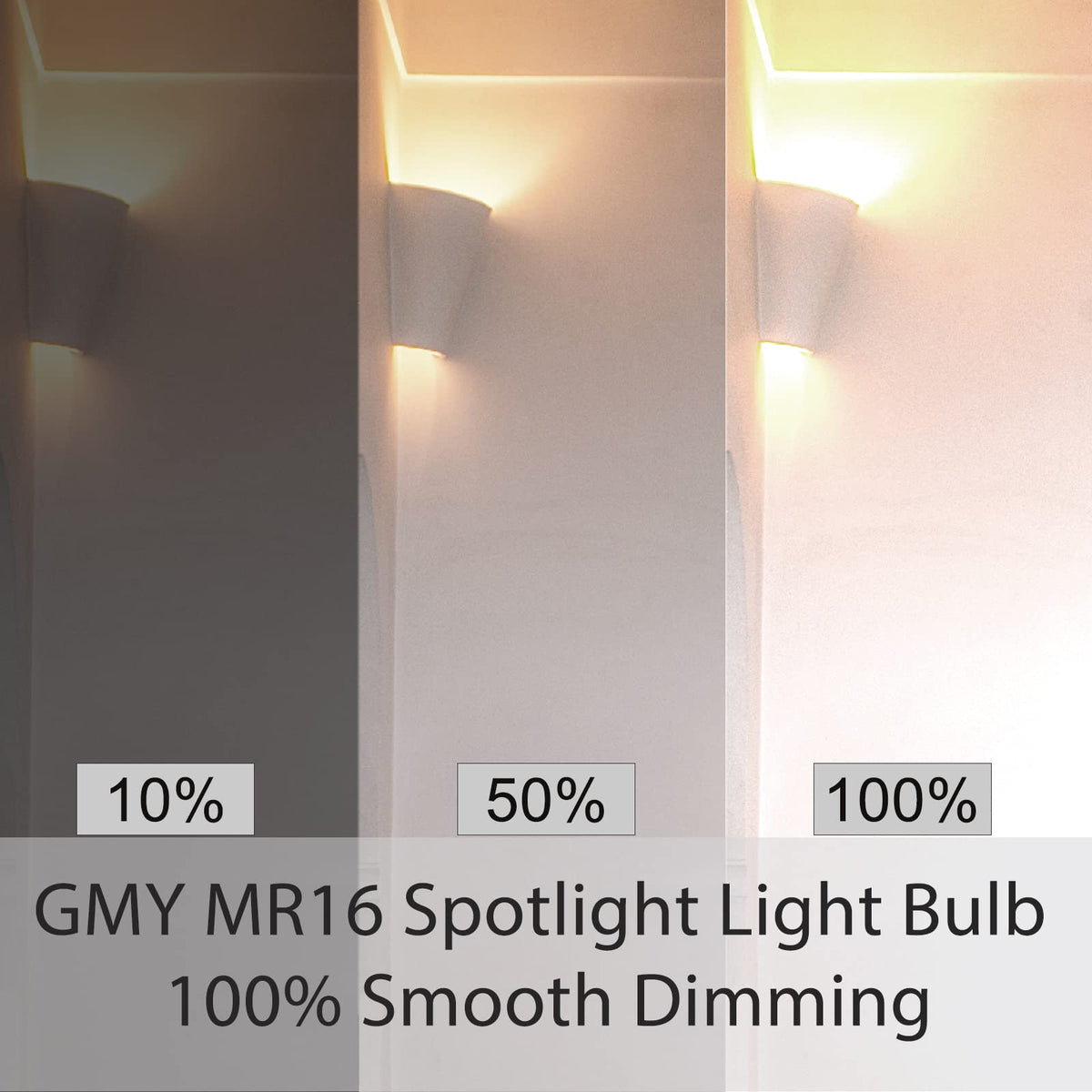 GMY 4000 Hours Lifetime MR16 Halogen Light Bulbs 50W 12V Dimmable Spotlights for Ceiling Light, 36° Beam Angle, 3000K Warm White, GU5.3 Base, Dichroic 6 Pack