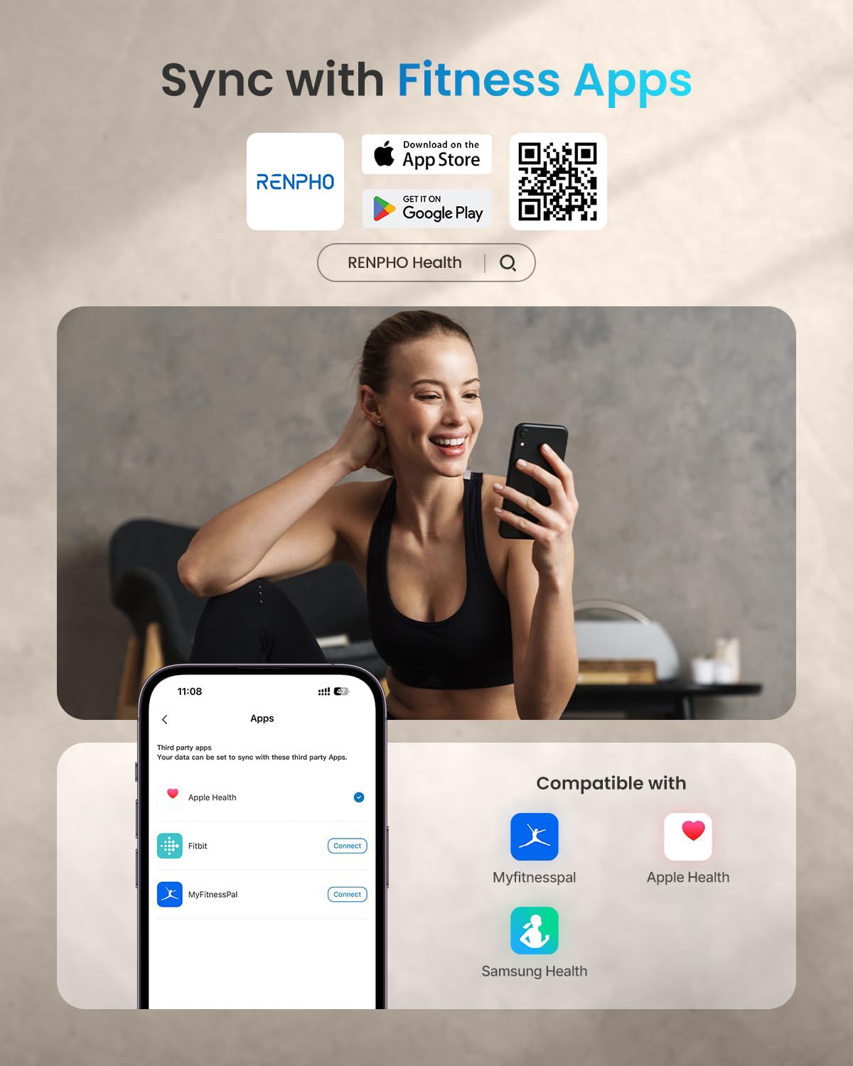 RENPHO Scales for Body Weight with App, 13 Body Metrics Tracking, Elis 1