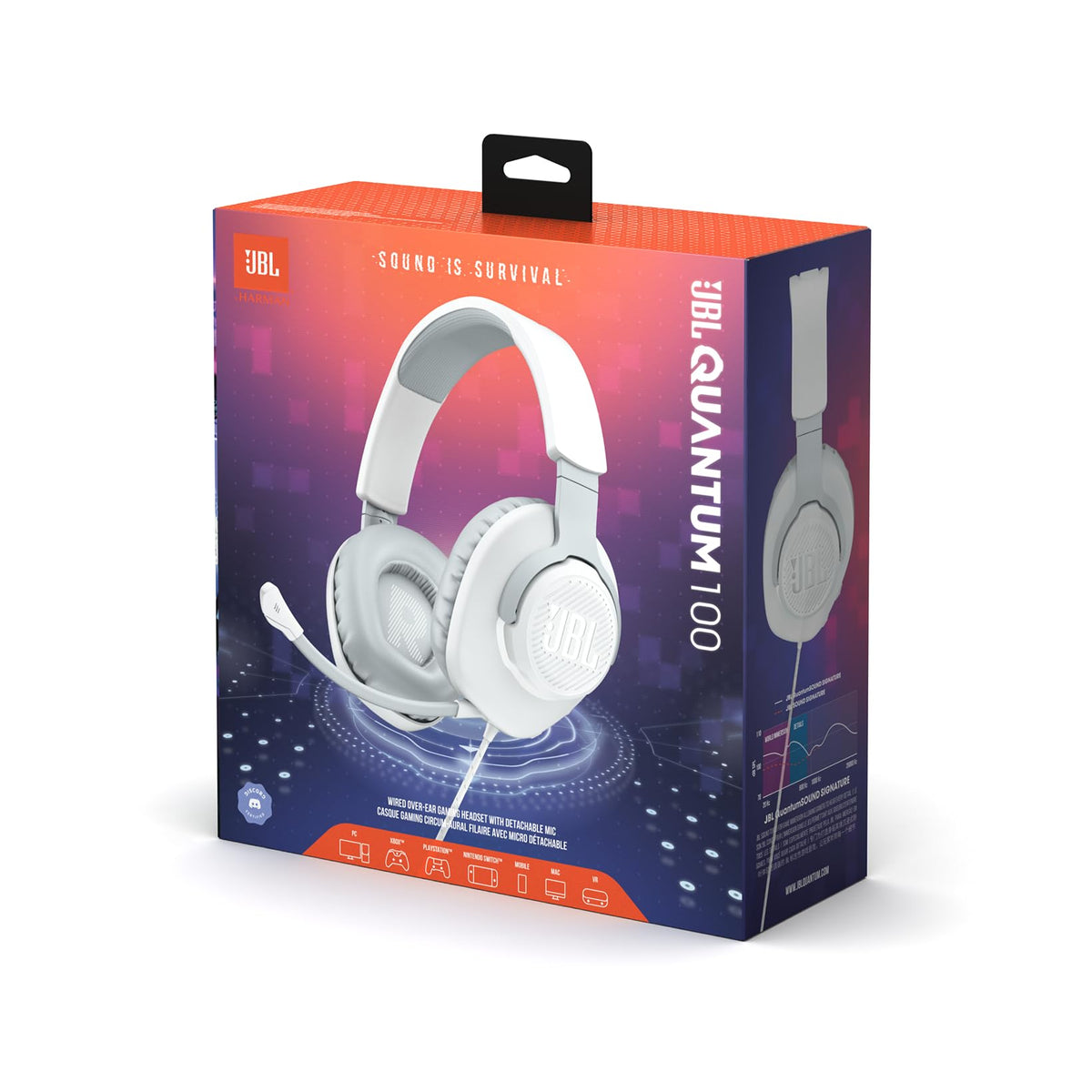 JBL Quantum 100 Wired Over-Ear Gaming Headset with Boom Mic, Multi-Platform Compatible, Black