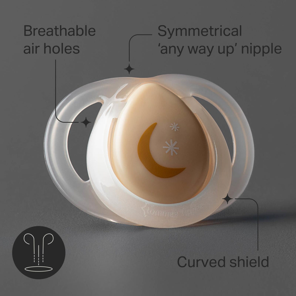 Tommee Tippee Ultra-Light StayPut Night Glow Soother 0-6m Pack of 2