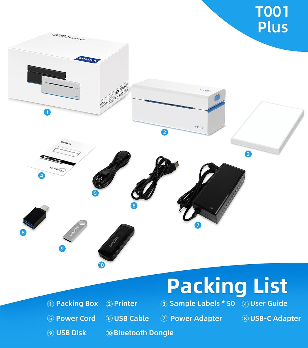 ORGSTA T001 Shipping 4x6 Thermal Label Printer Machine DHL Sticker Maker