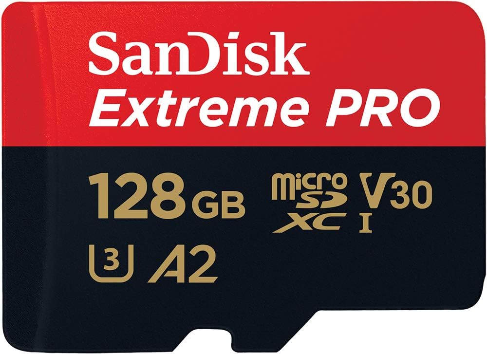 SANDISK Extreme PRO microSD Card + Adapter 128GB, Up to 200MB/s Read Speeds