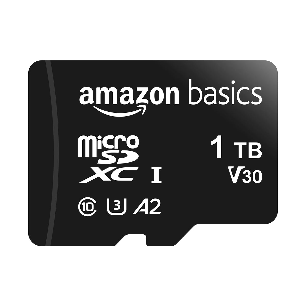 Amazon Basics microSDXC Memory Card with Full Size Adapter, A2, U3, Read Speed up to 100 MB/s, 128GB, Black