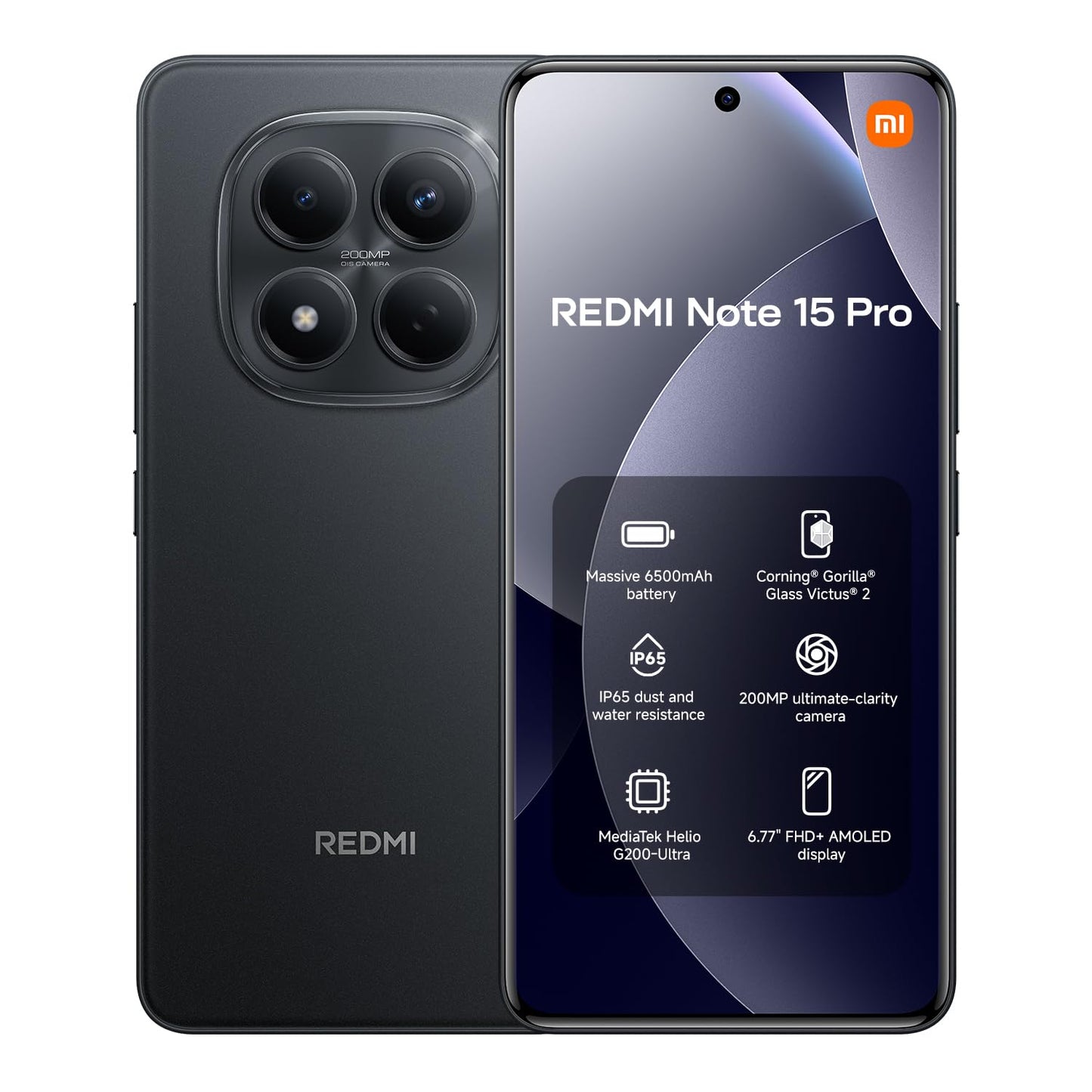 XIAOMI Redmi Note 15 5G, Smartphone 8+256 GB, Ultra-slim Design, IP65 Water Resistance, 108MP Super-clear Camera, 6.77" FHD+ Display, Glacier Blue, Warranty 2 years, Charger Not Included | 120Hz, 25098RA98G