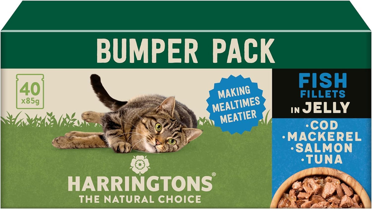 Harringtons Complete Wet Adult Cat Food Pouch Mixed in Jelly Pack 40x85g