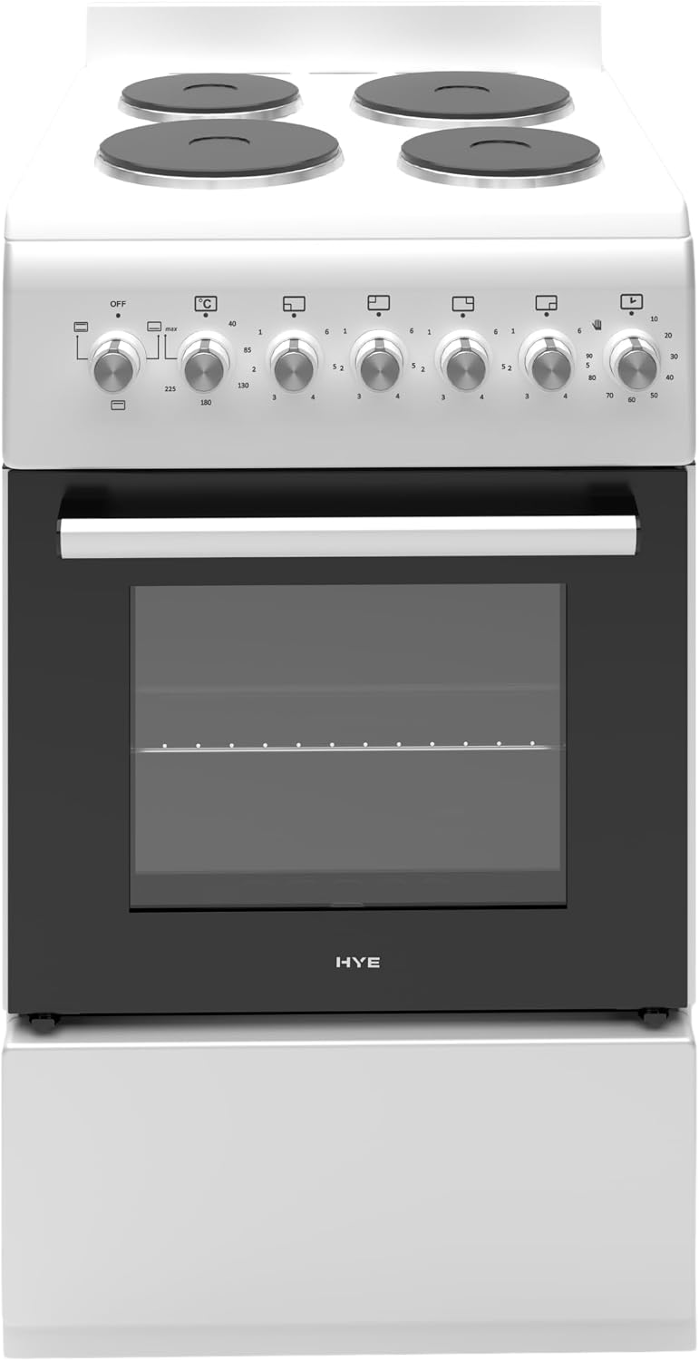 HYE 50cm Freestanding Cooker - Electric Cooker with Kitchen Stove, white