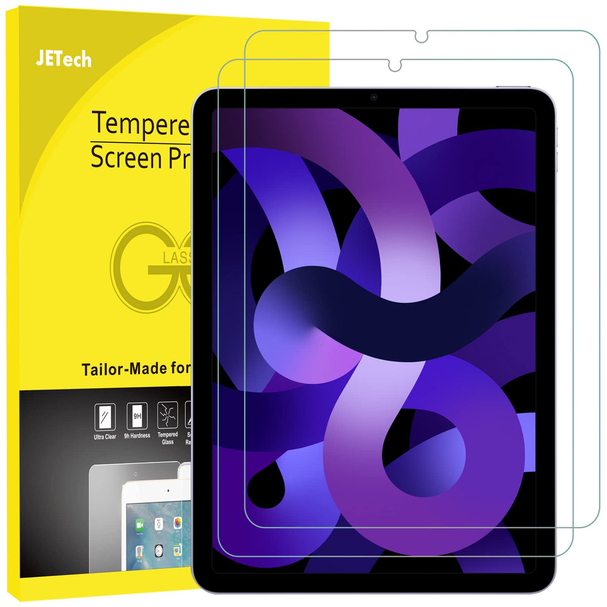 JETech Screen Protector for iPad (A16) 11th/10th Gen, 2-Pack