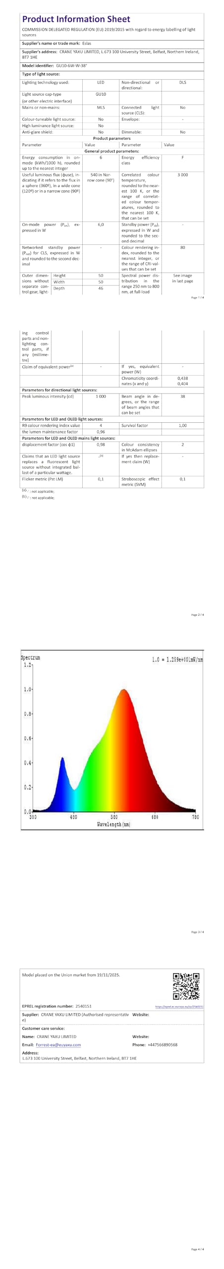 GU10 LED Bulbs Natural White 4000K, 6W, 60 Watts Equivalent, 6 Pack