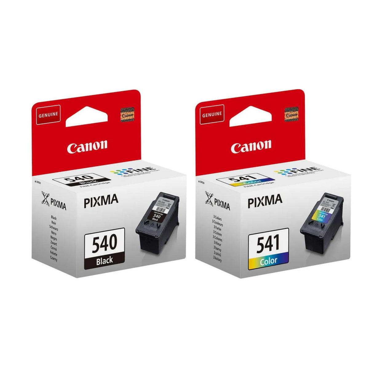 Canon PG-540 + CL-541 FINE Genuine Ink Cartridges + Photo Paper