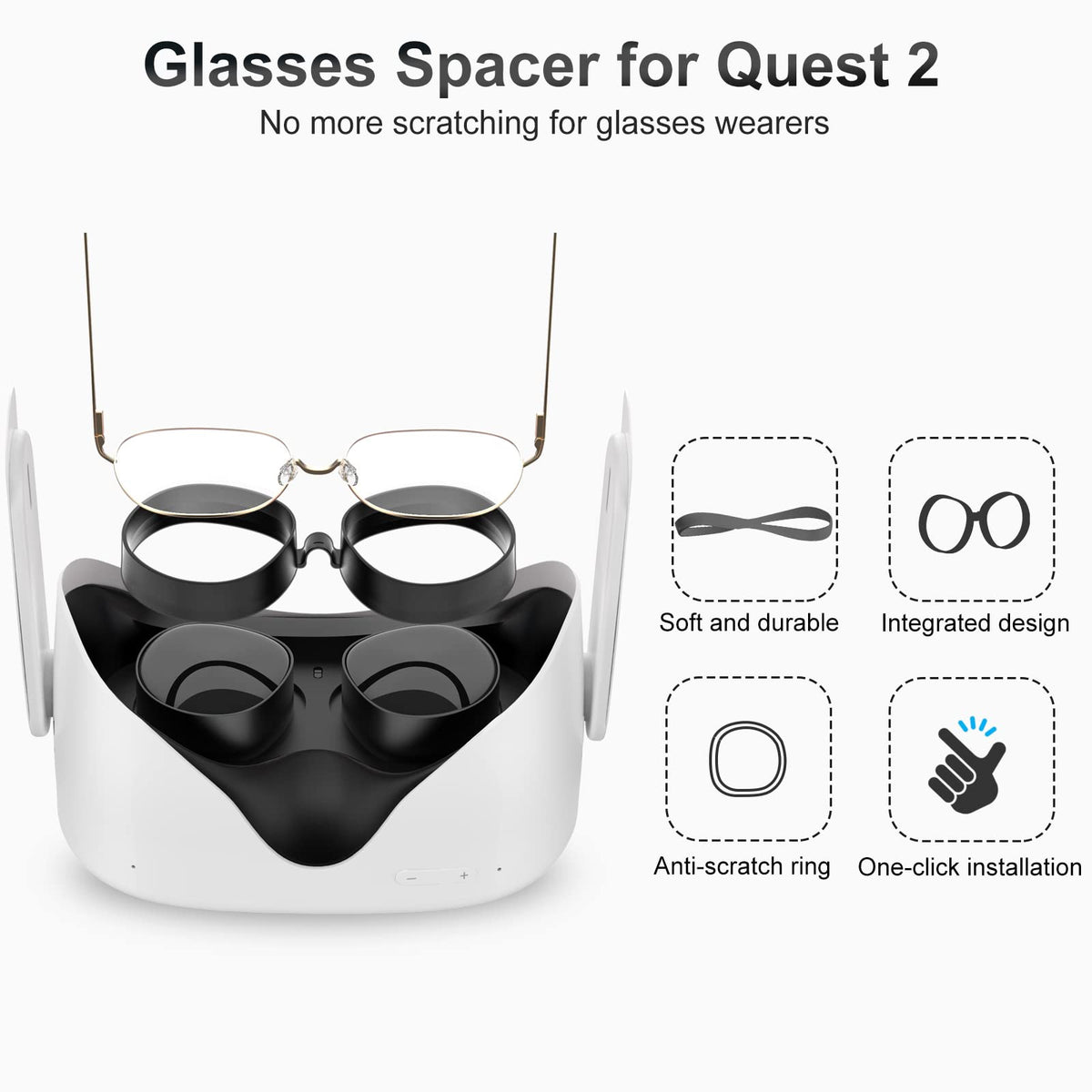SUPERUS Facial Interface & Face Cover Pad for Oculus Quest 2, Sweat-Proof PU Foam Cushion - VR Accessories for Meta Quest 2