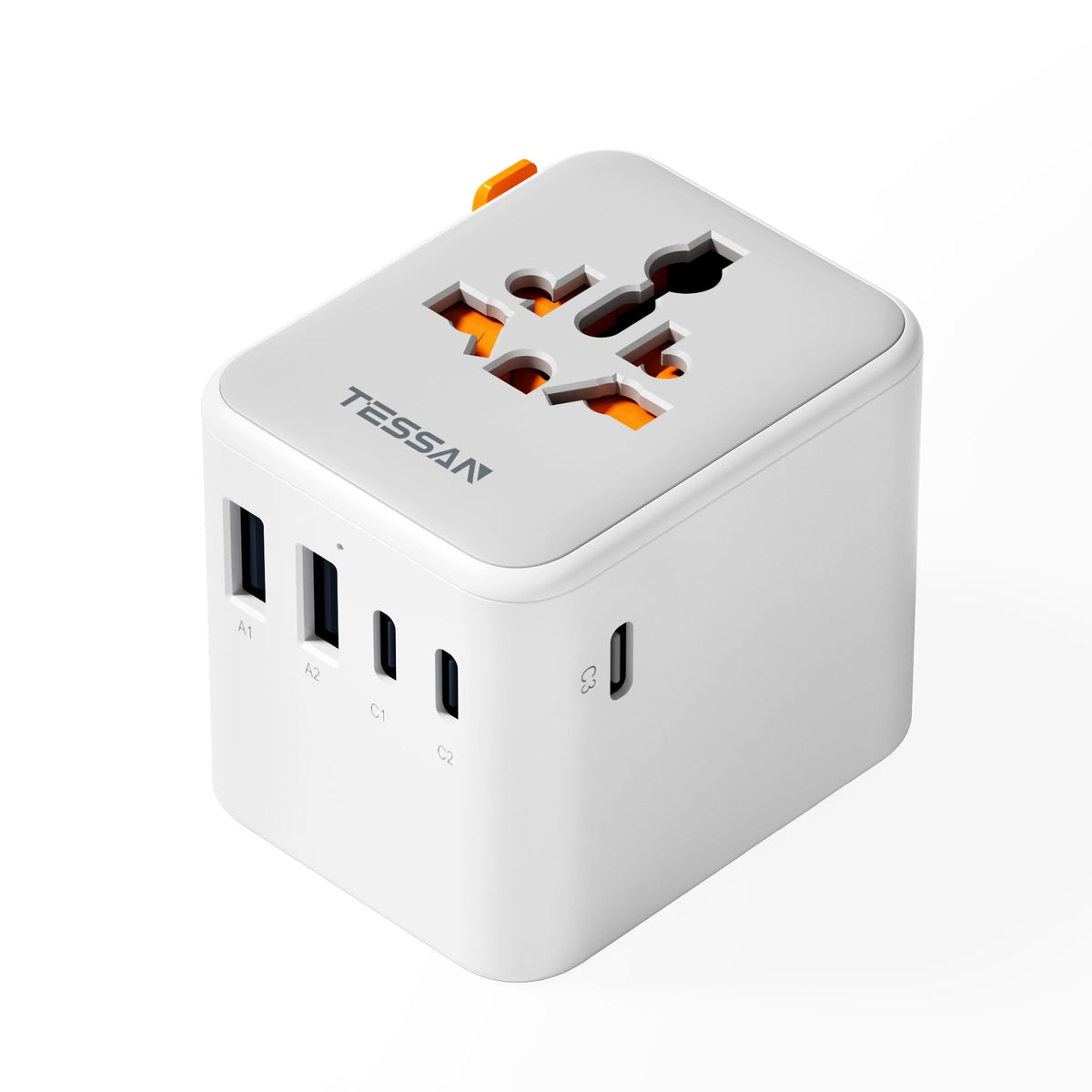 TESSAN Universal Travel Adapter Worldwide with 2 USB C and 2 USB A Ports