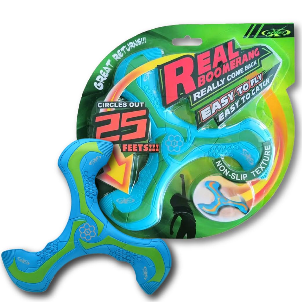AMAZING TOYZ Soft Foam Boomerang 23cm Beginner Friendly, Safe and Real Come Back Perfect Outdoor Games for Beach, Park, Backyard & Camping – Ideal for Family Fun. Kids Age 6+ & Adults (Orange)