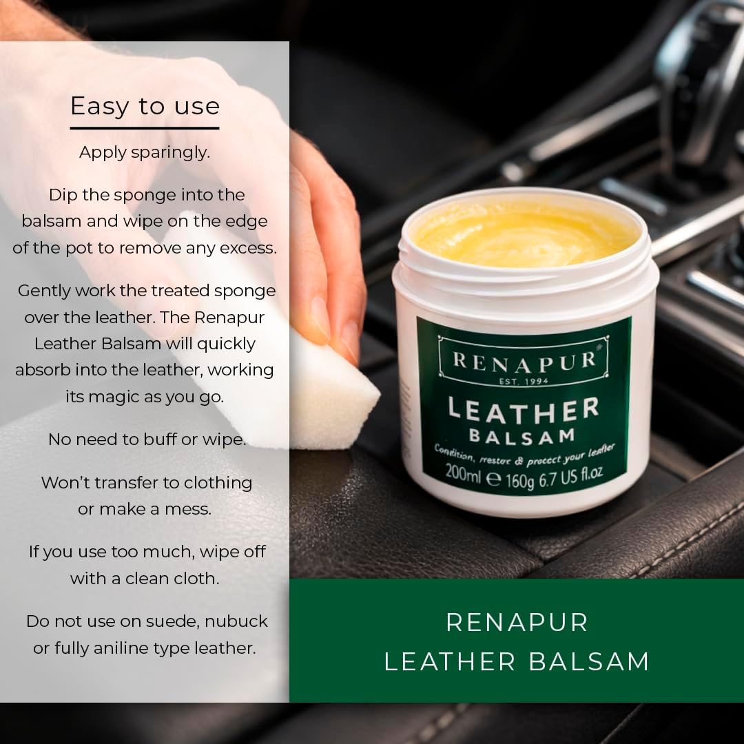 Renapur Leather Conditioner | Restores, Protects, Revives | Leather Balsam