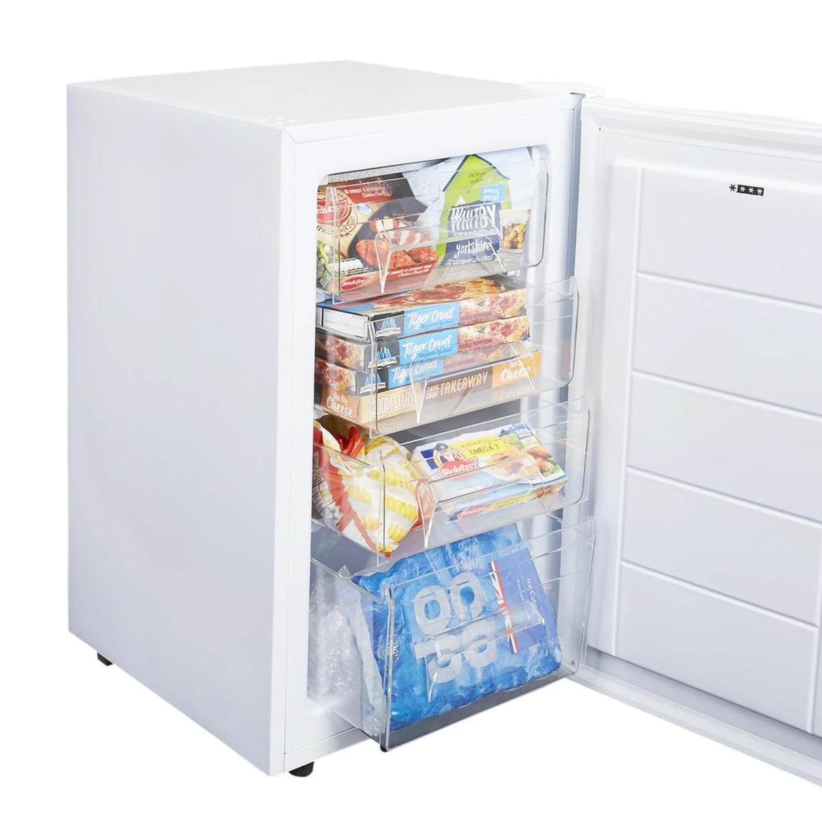 SIA UCF50GR Freestanding Under Counter Freezer, 77L Capacity, 4* Freezer Rating, E Rated, 50cm Wide, Reversible Door, Grey, 2 Years Parts & Labour Guarantee