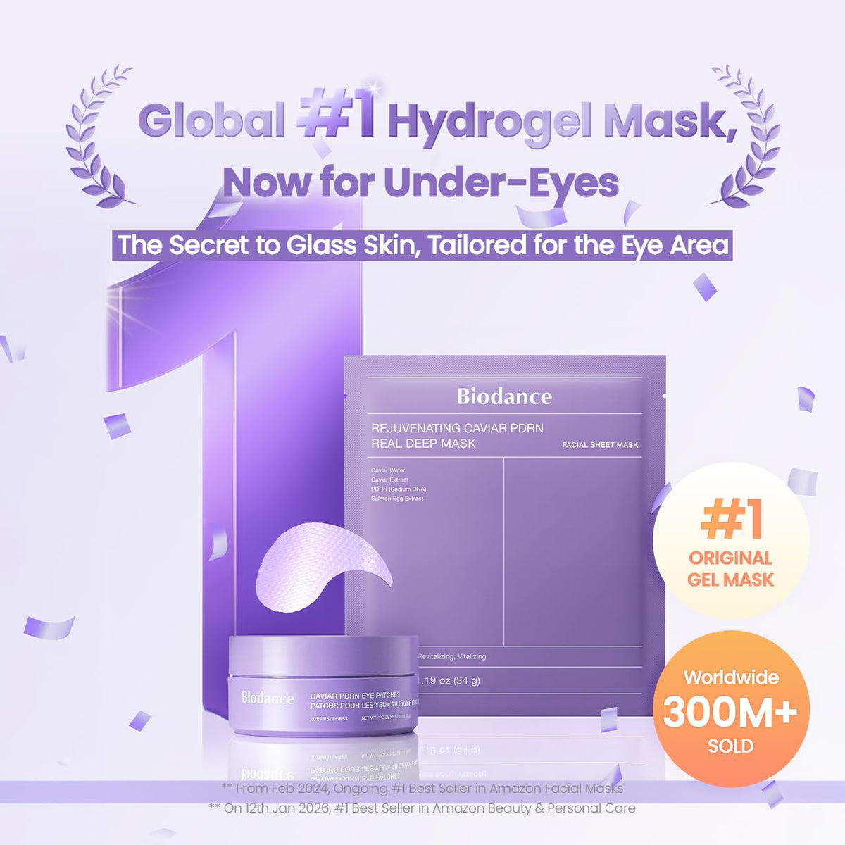 BIODANCE Collagen Peptide Hydrogel Under Eye Patches. 60 Counts