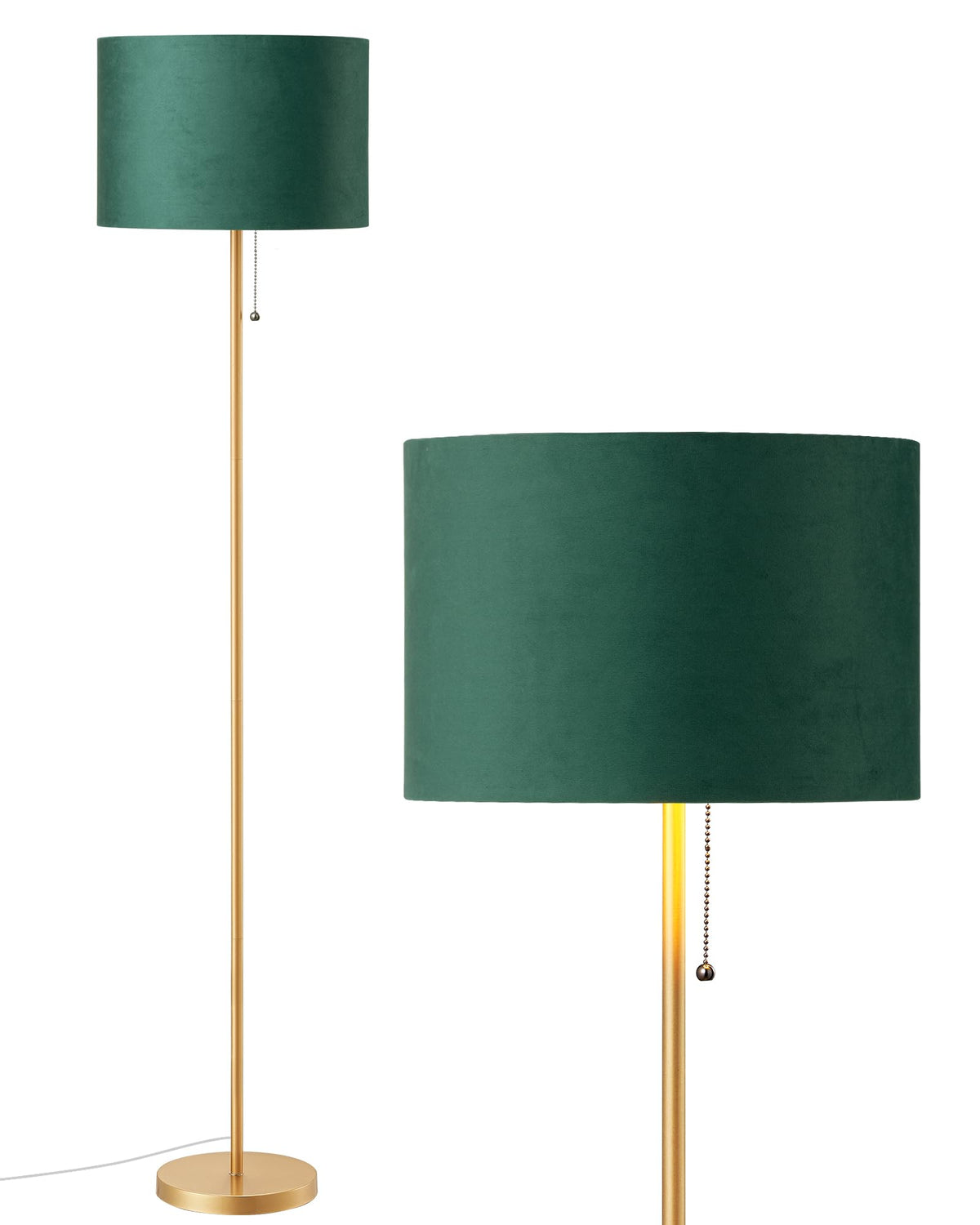 EDISHINE 57'' Modern Floor Lamp with Linen Shade, 2700K LED Bulb Included