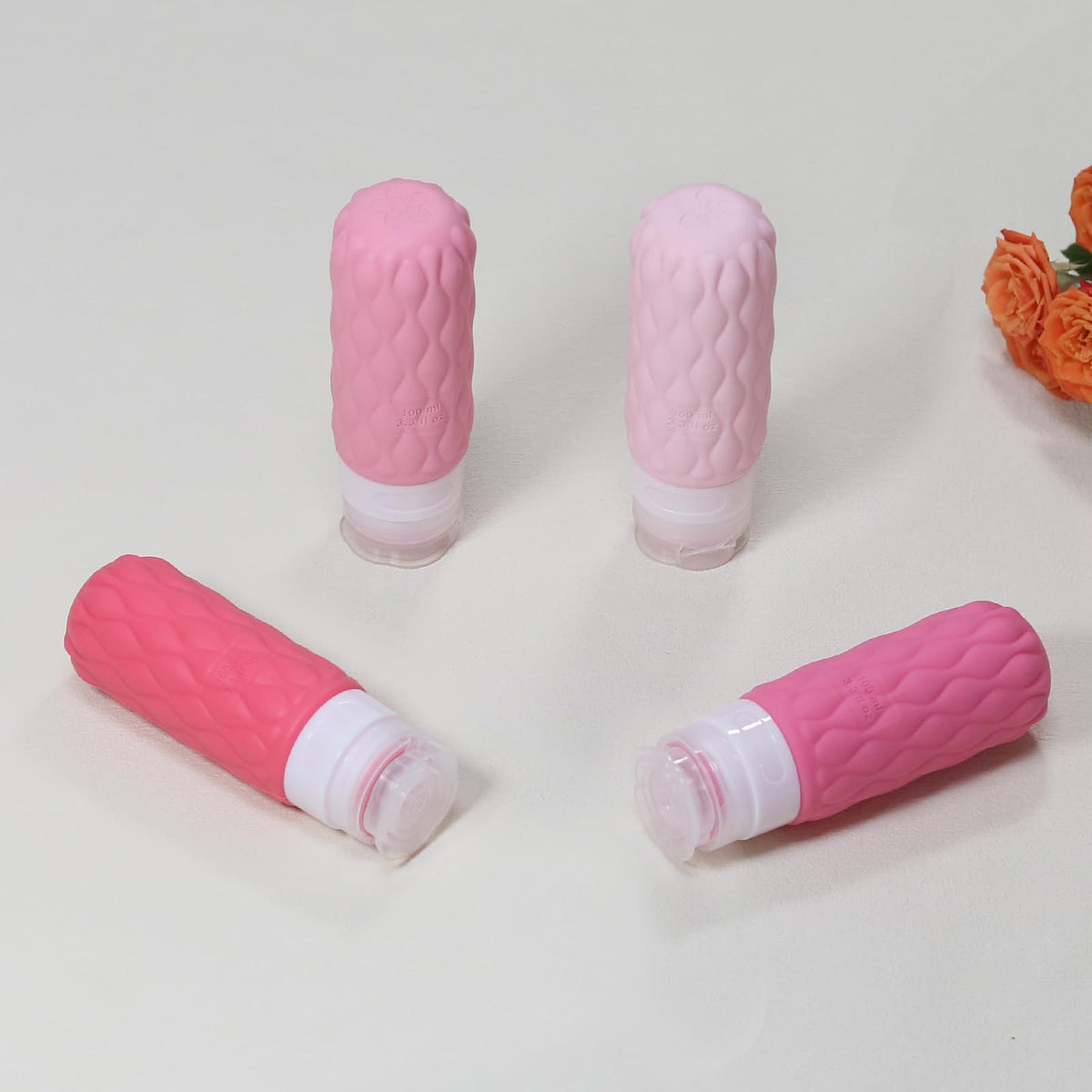 100ml Silicone Travel Bottles for Toiletries for Shampoo and Conditioner