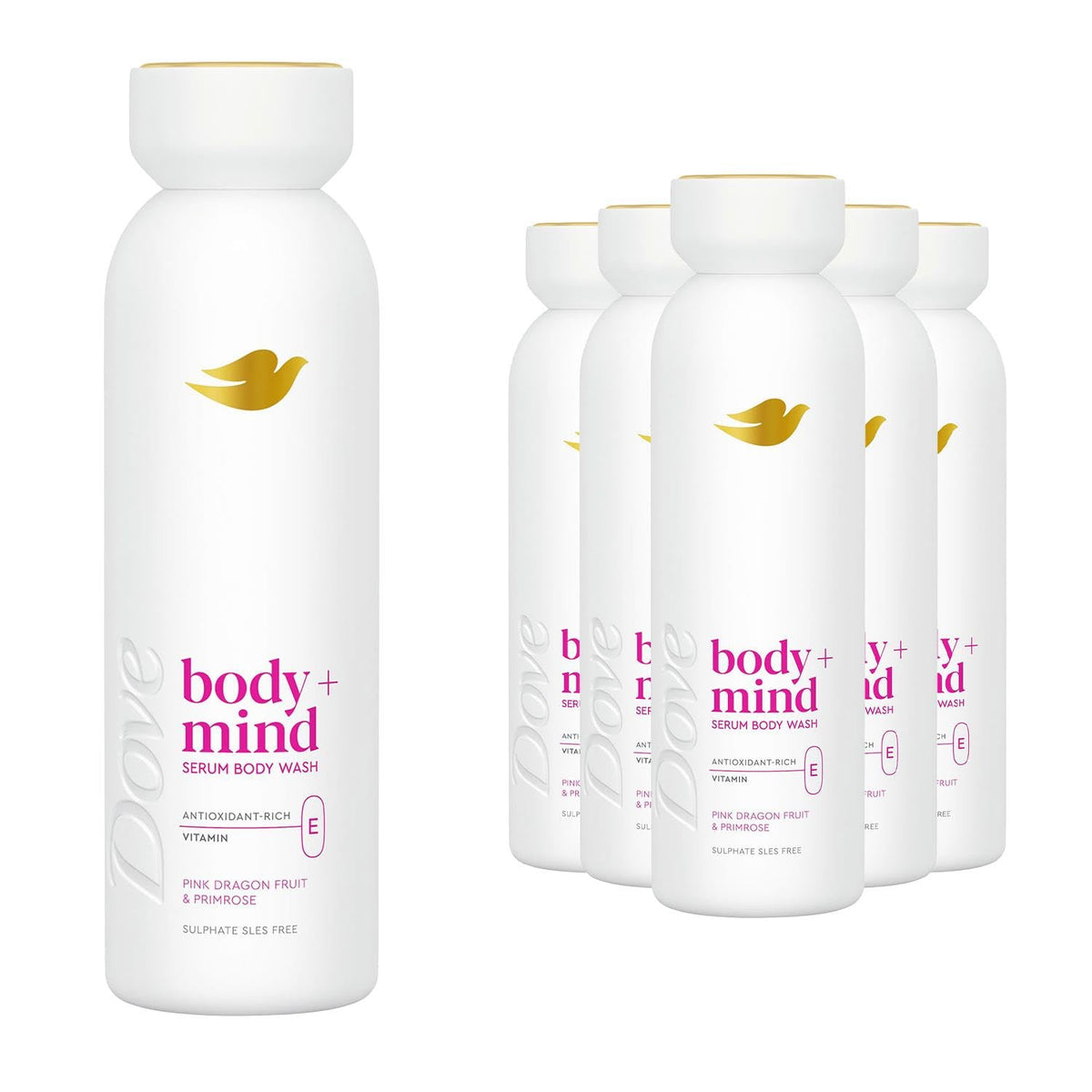 Dove Body + Mind Jojoba Oil & Coconut Milk Serum Body Wash body cleanser with antioxidant-rich vitamin E for glowing skin 350 ml