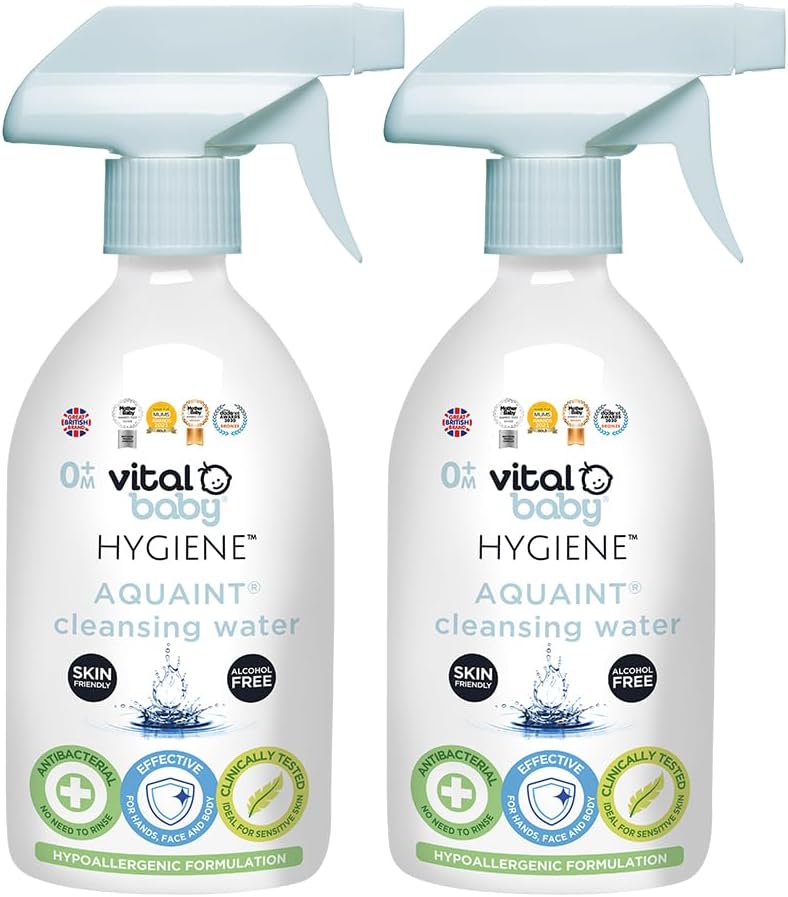 Vital Baby Aquaint Cleansing Water 1L | Hypoallergenic, Antibacterial