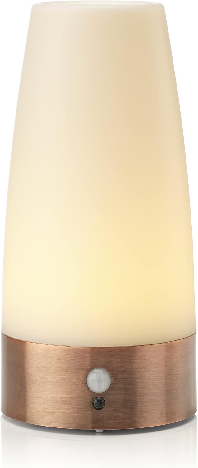 Auraglow Rechargeable Motion Sensor Table Lamp Round, LED Night Glow