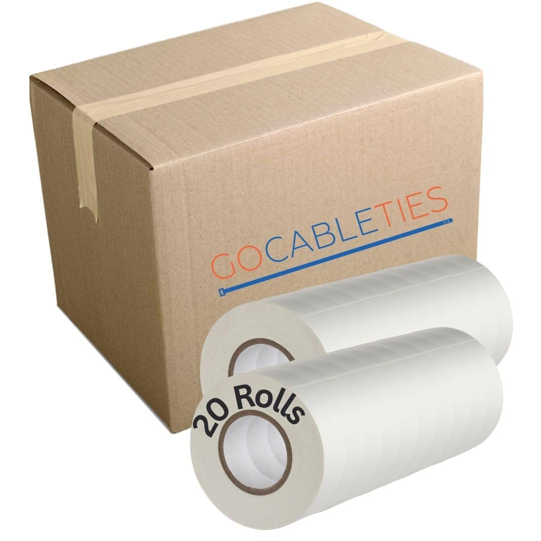 Gocableties Grey Electrical Tape, 19mm x 20m, Strong Self-Adhesive PVC Insulation Tape for Insulating, Repairing and Protecting Electrical Wires, 2 Rolls