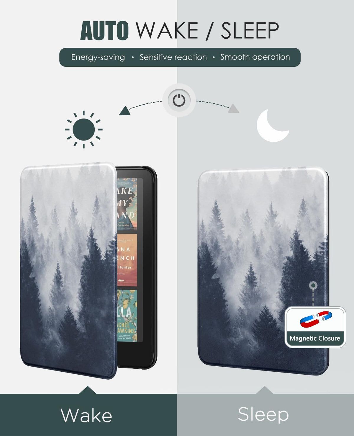 MoKo Case for 7" Kindle Paperwhite 12th Gen & Colorsoft 2024, Denim Black