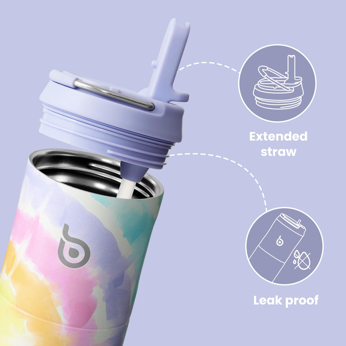 Bottle Bottle Stainless Steel Water Bottle 700ml with Straw and Lid Sports Insulated Metal Water Bottles with Handle(Black)
