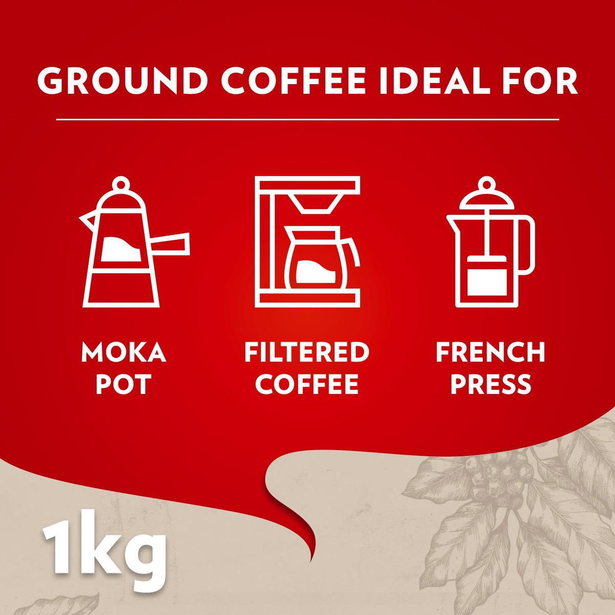 Lavazza Qualità Rossa, Ground Coffee Espresso 500 g (Pack of 2)