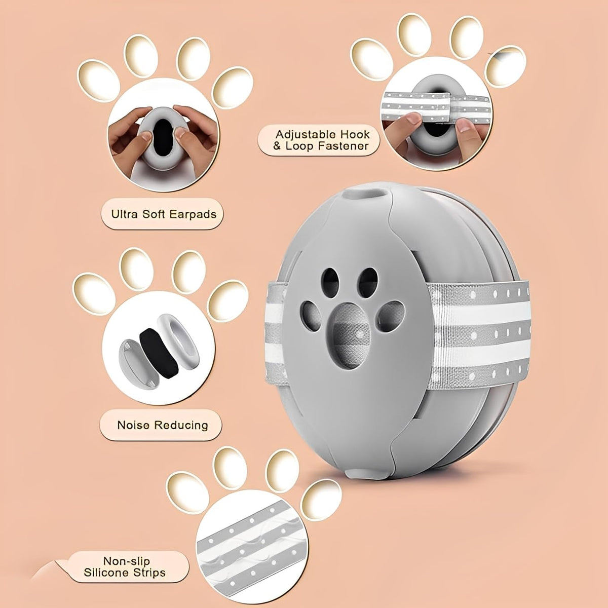 Baby Ear Defenders for 0-36 Months, Soft Adjustable with Noise‑Reduction