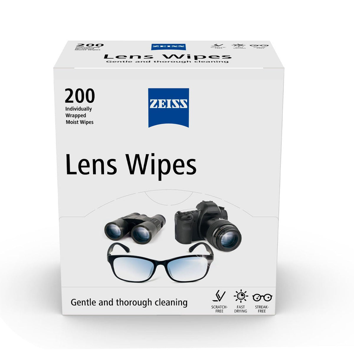 ZEISS Sunglasses Wipes, Removes Fingerprints, Suncream, Dirt, Dust & Oil. Individually Packed Pre-Moistened Wipes Perfect to use at Home or On-The-Go. Fast-Drying and Portable. 8 Packs x 10 Wipes