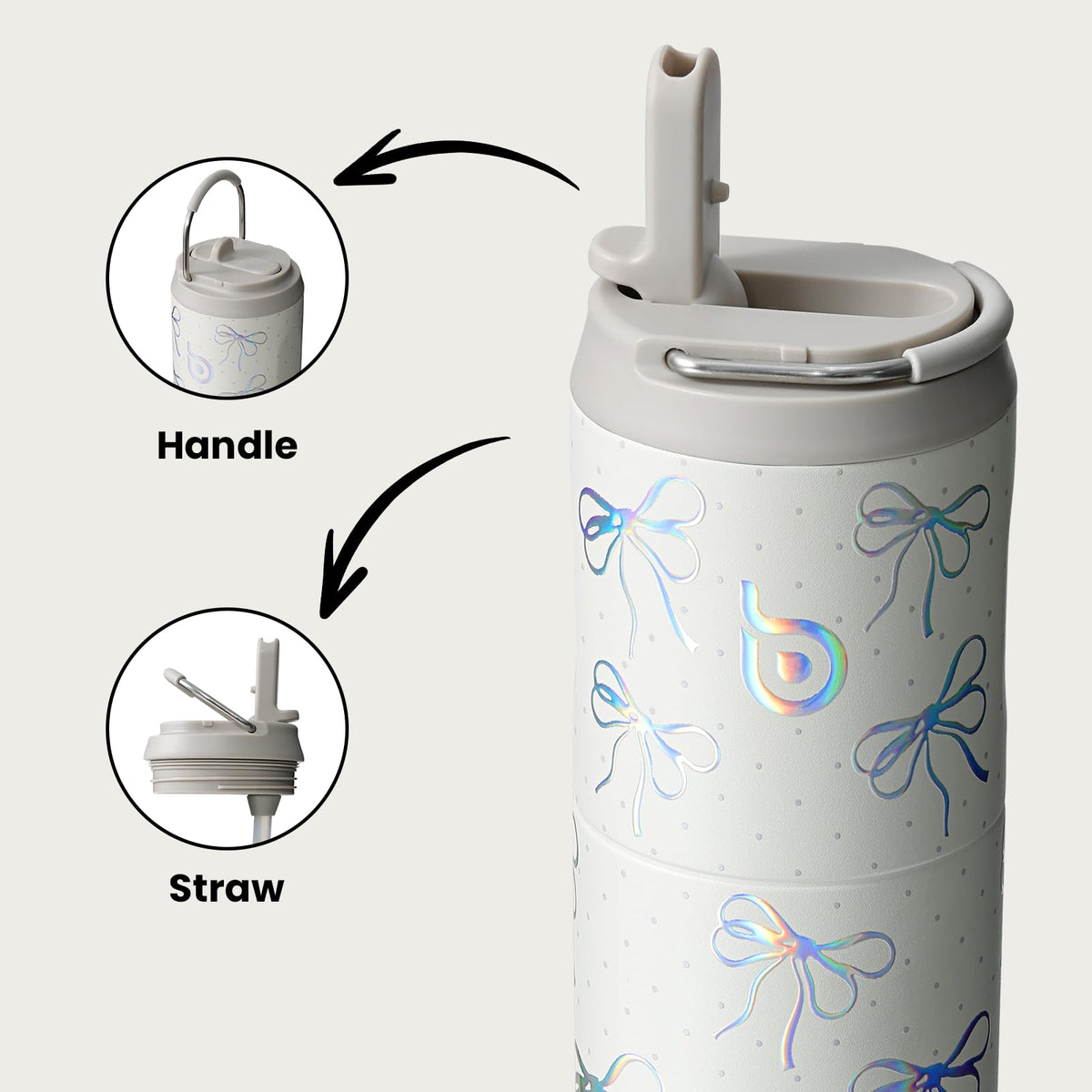 Bottle Bottle Stainless Steel Water Bottle 700ml with Straw and Lid Sports Insulated Metal Water Bottles with Handle(Black)
